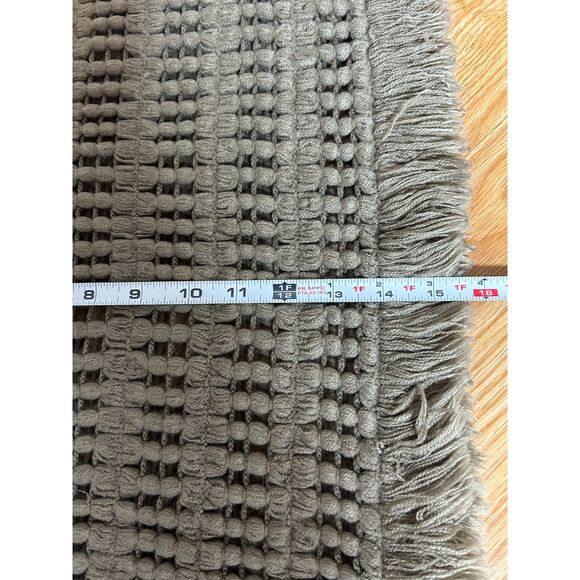 Just Fab Vintage Infinity Open-Weave Fringed Cowl Scarf Tan Brown E43 - Picture 8 of 10